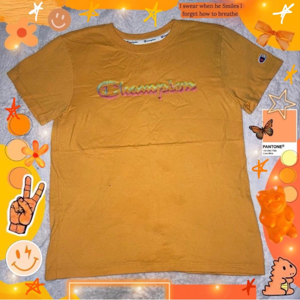 Champion Orange T-Shirt w retro print